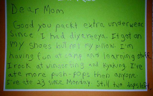 Ένας 8χρονος έστειλε γράμμα στη μαμά του από την κατασκήνωση. Είναι ότι πιο αστείο θα διαβάσετε σήμερα