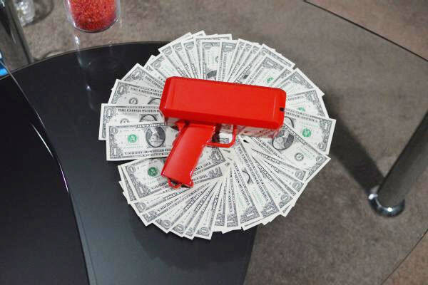 Because what man wouldn't love the opportunity to literally make it rain with this cash cannon.